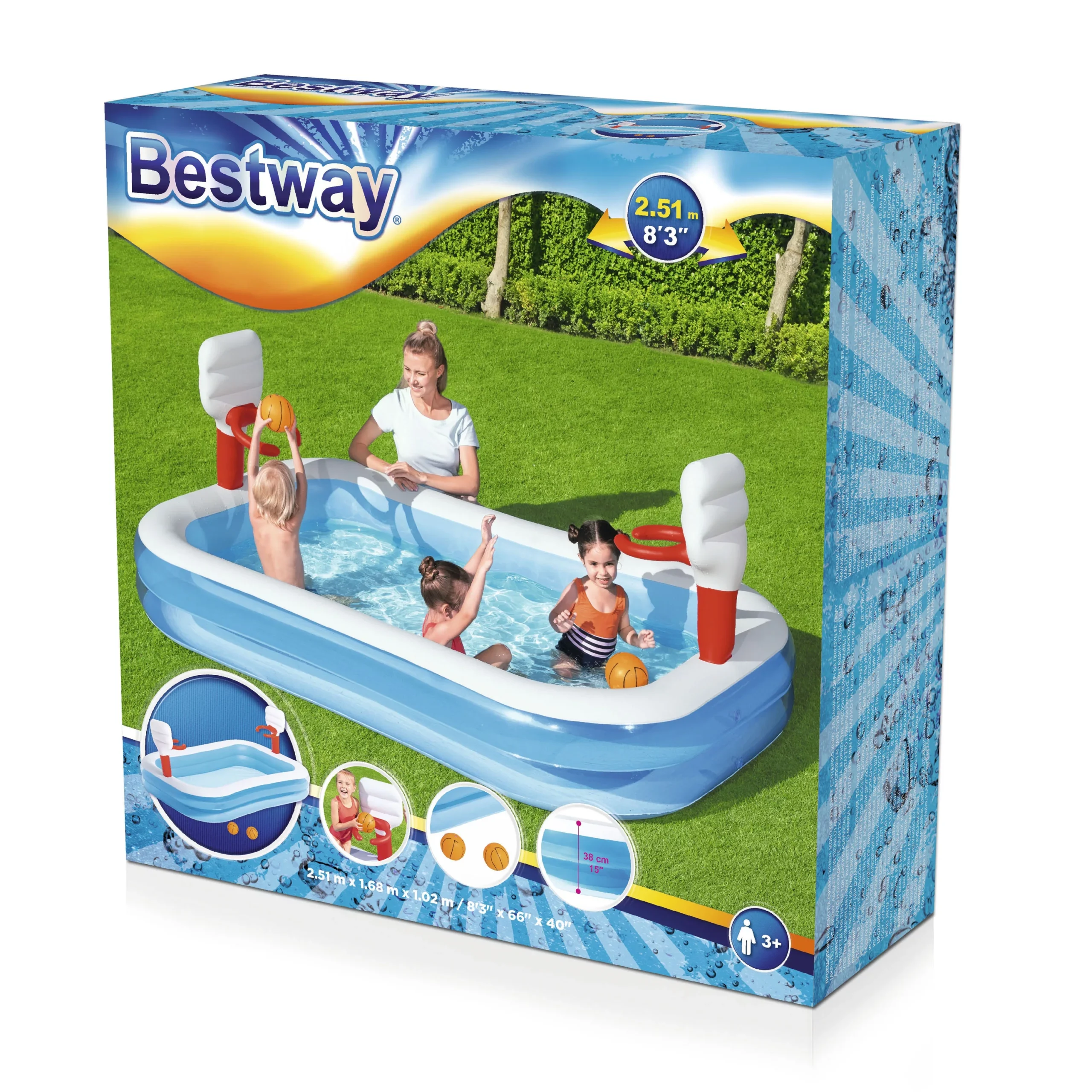Bestway Bestway® Plain ABS Plastic & PVC Family Fun Pool (W) 1.68m X (L) 2.51m - Image 5