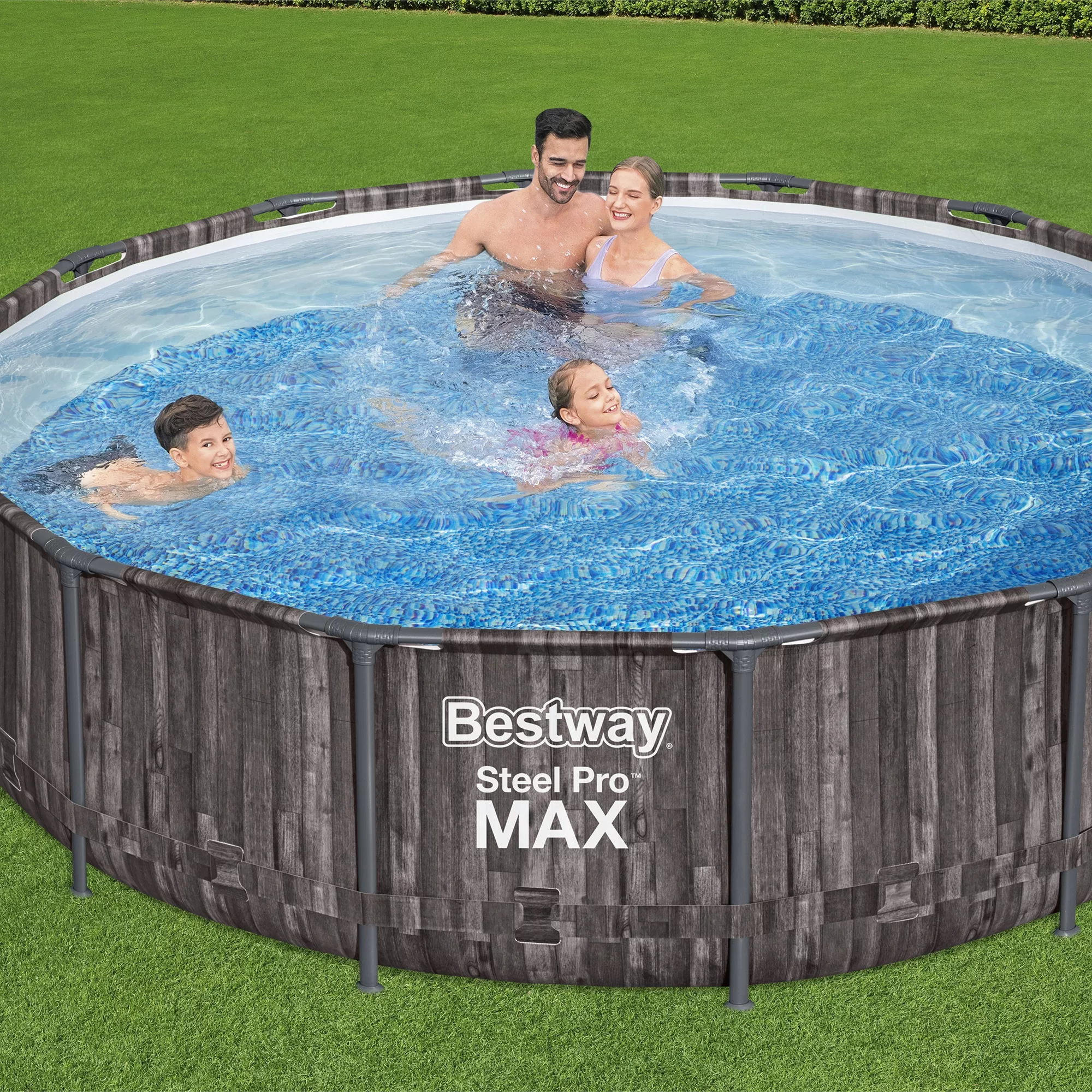 Bestway Steel Pro MAX™ Wood Effect Polyvinyl Chloride (PVC) & Steel Pool (W) 4.27m X (L) 4.27m - Image 4