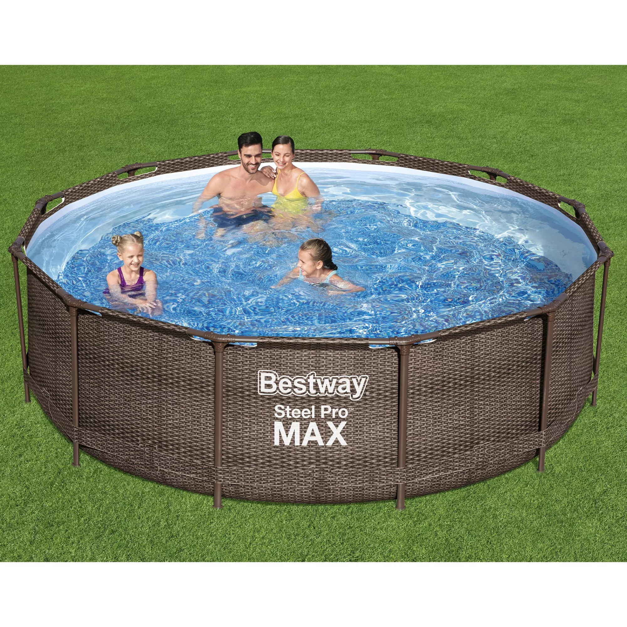 Bestway Steel Pro Rattan Print Metal & Plastic Pool - Image 6