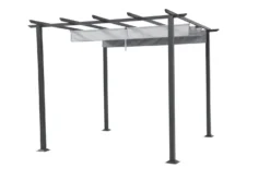 Blooma Moses Dark Grey Square Gazebo, (W)3m (D)3m - Assembly Required
