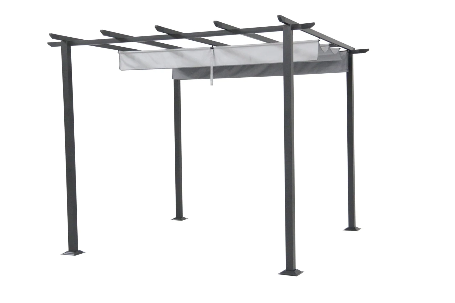 Blooma Moses Dark Grey Square Gazebo, (W)3m (D)3m - Assembly Required