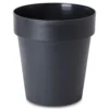 Blooma Nurgul Dark Grey Plastic Circular Plant Pot (Dia)30cm