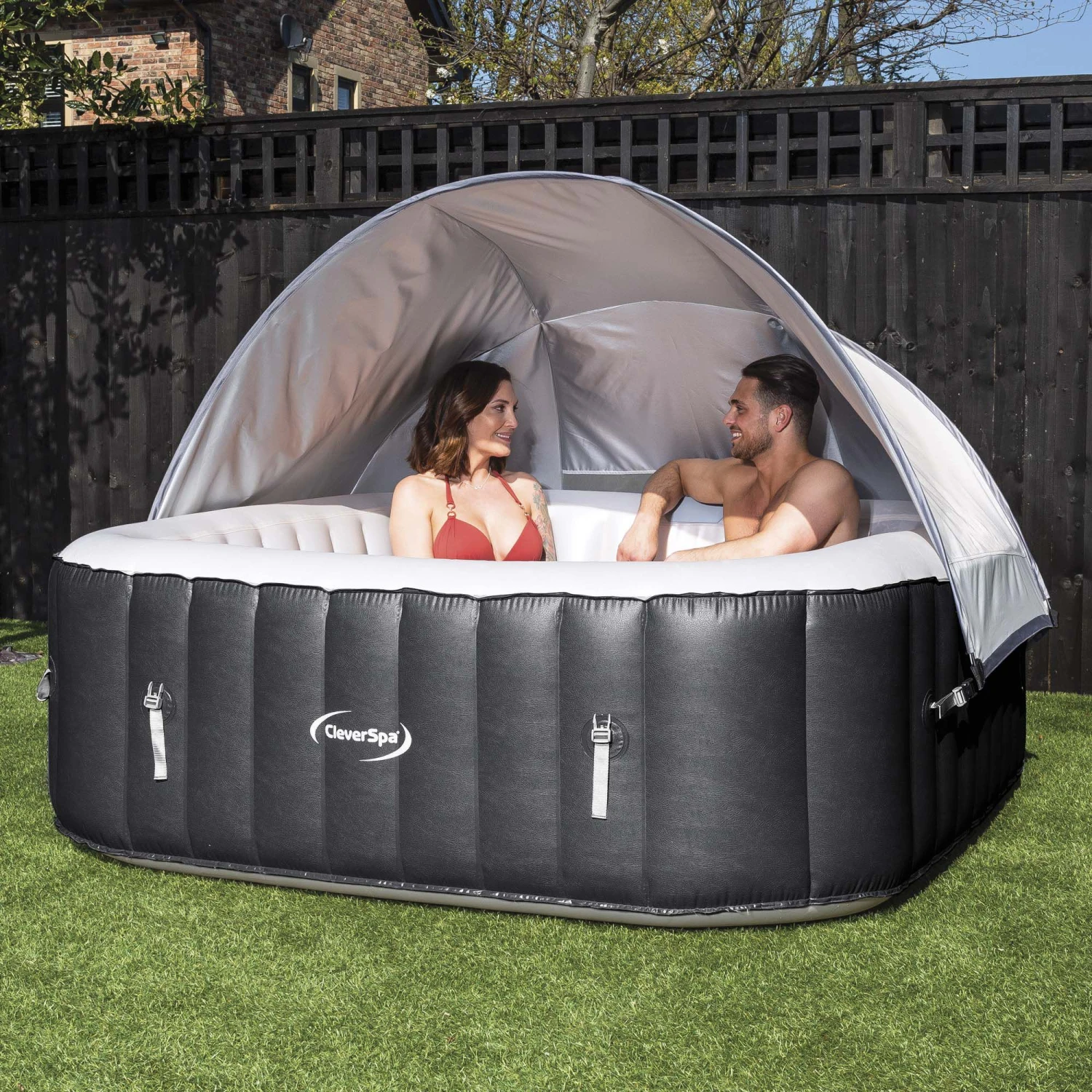 CleverSpa Grey Square Canopy (D) 1240mm - Image 6