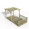 Forest Garden Grey Pergola & Decking Kit, X4 Post X2 Balustrade (H) 2.5m X (W) 5.2m - Canopy Included