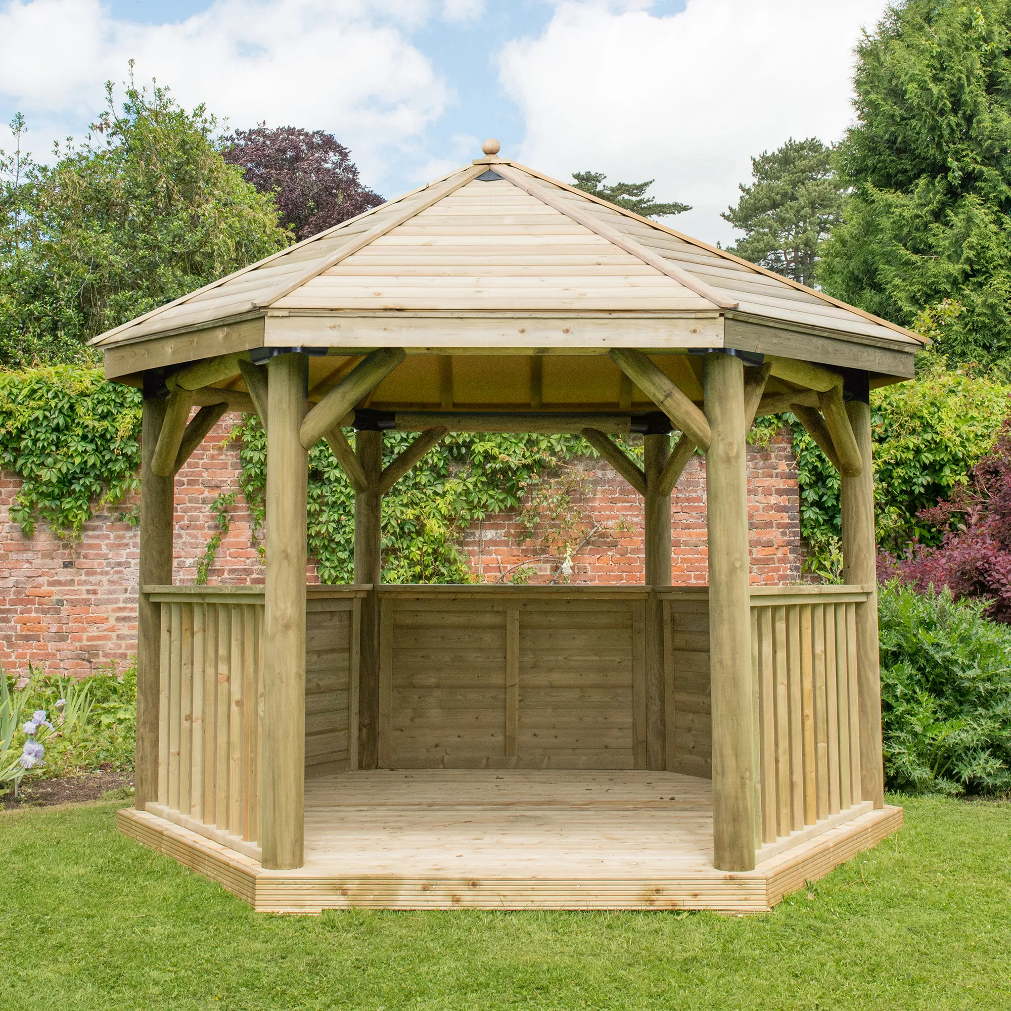 Forest Garden Hexagonal Gazebo, (W)3.78m (D)3.27m