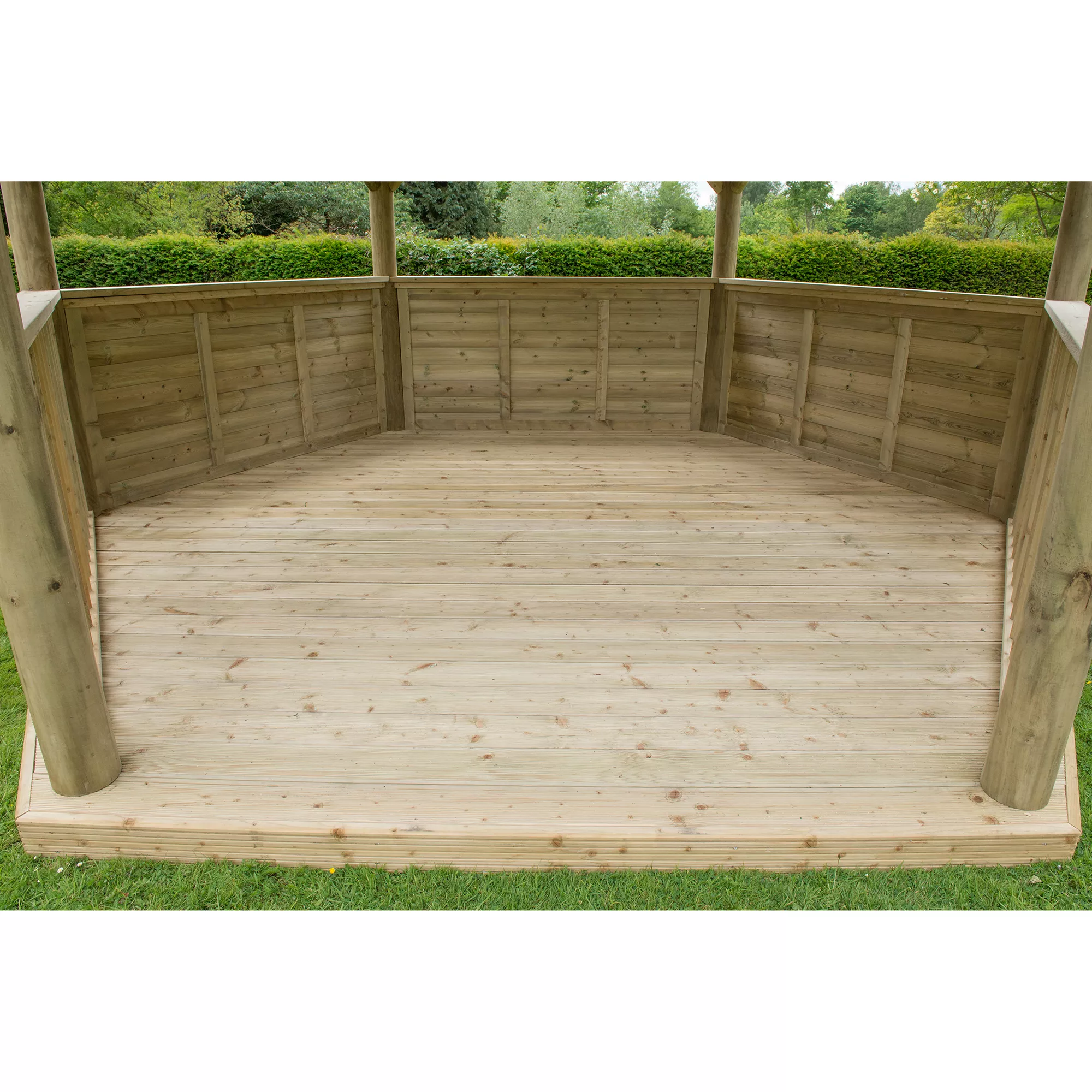 Forest Garden Hexagonal Gazebo With Cedar Roof, (W)4.9m (D)4.24m - Image 3