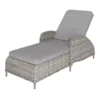GoodHome Hamilton Steeple Grey Rattan Effect Sun Lounger