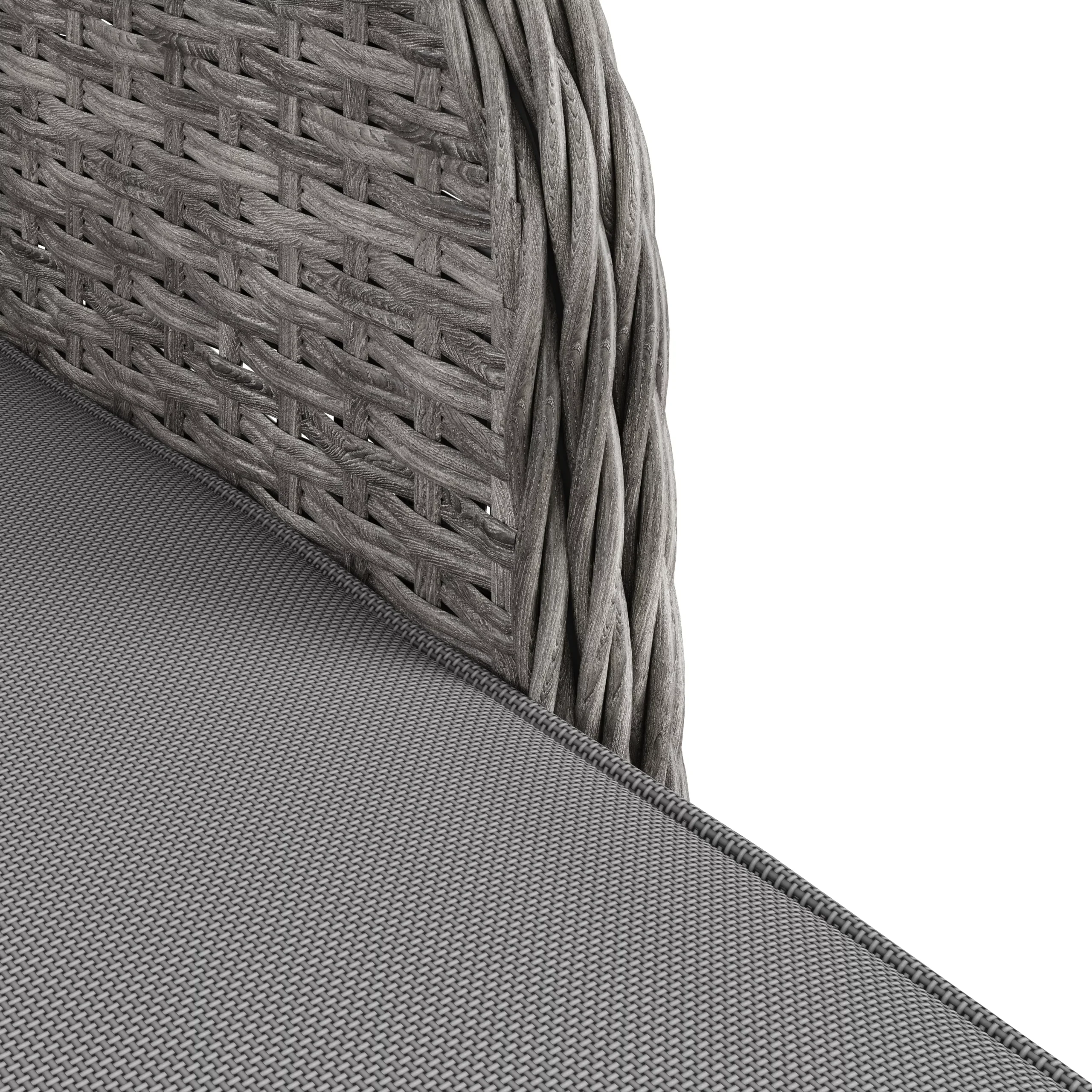 GoodHome Hamilton Steeple Grey Rattan Effect Sun Lounger - Image 3