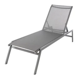 GoodHome Moorea Grey Metal Sun Lounger