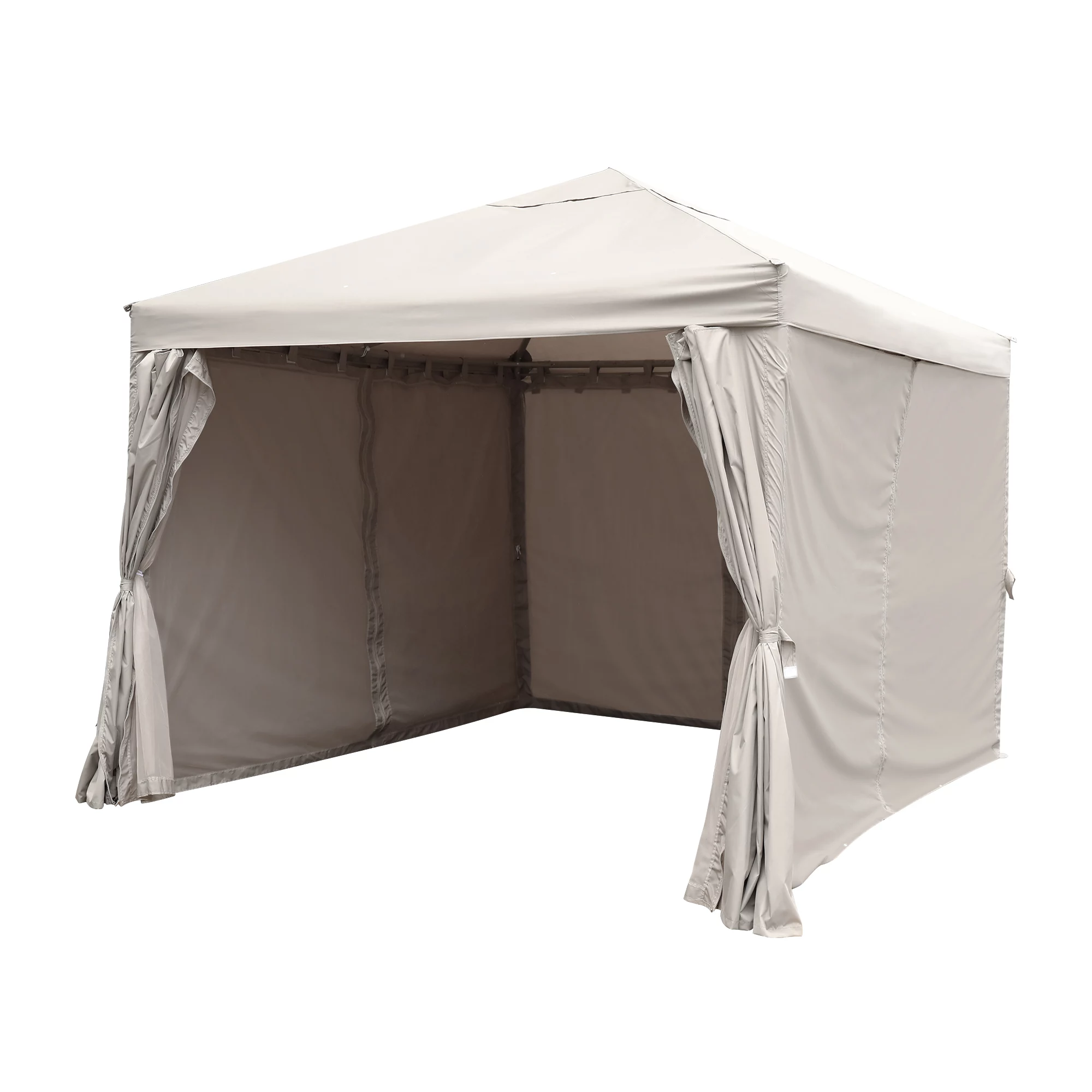 GoodHome Preston Taupe Square Gazebo, (W)3m (D)3m - Assembly Required - Image 4