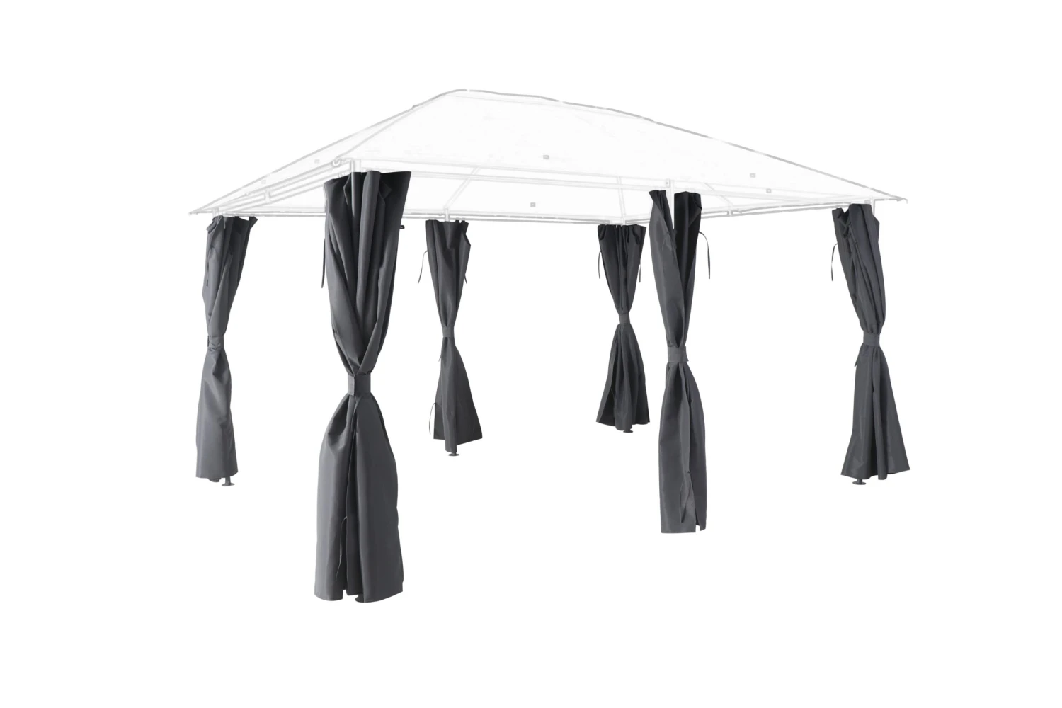 GoodHome Shamal Steel Grey Rectangular Side Curtain, (W)3.98m (D)3.98m - Assembly Required