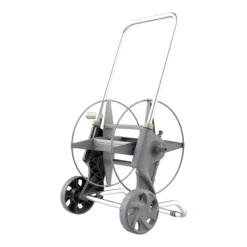 GoodHome Watering Freestanding Empty Hose Cart With Wheels