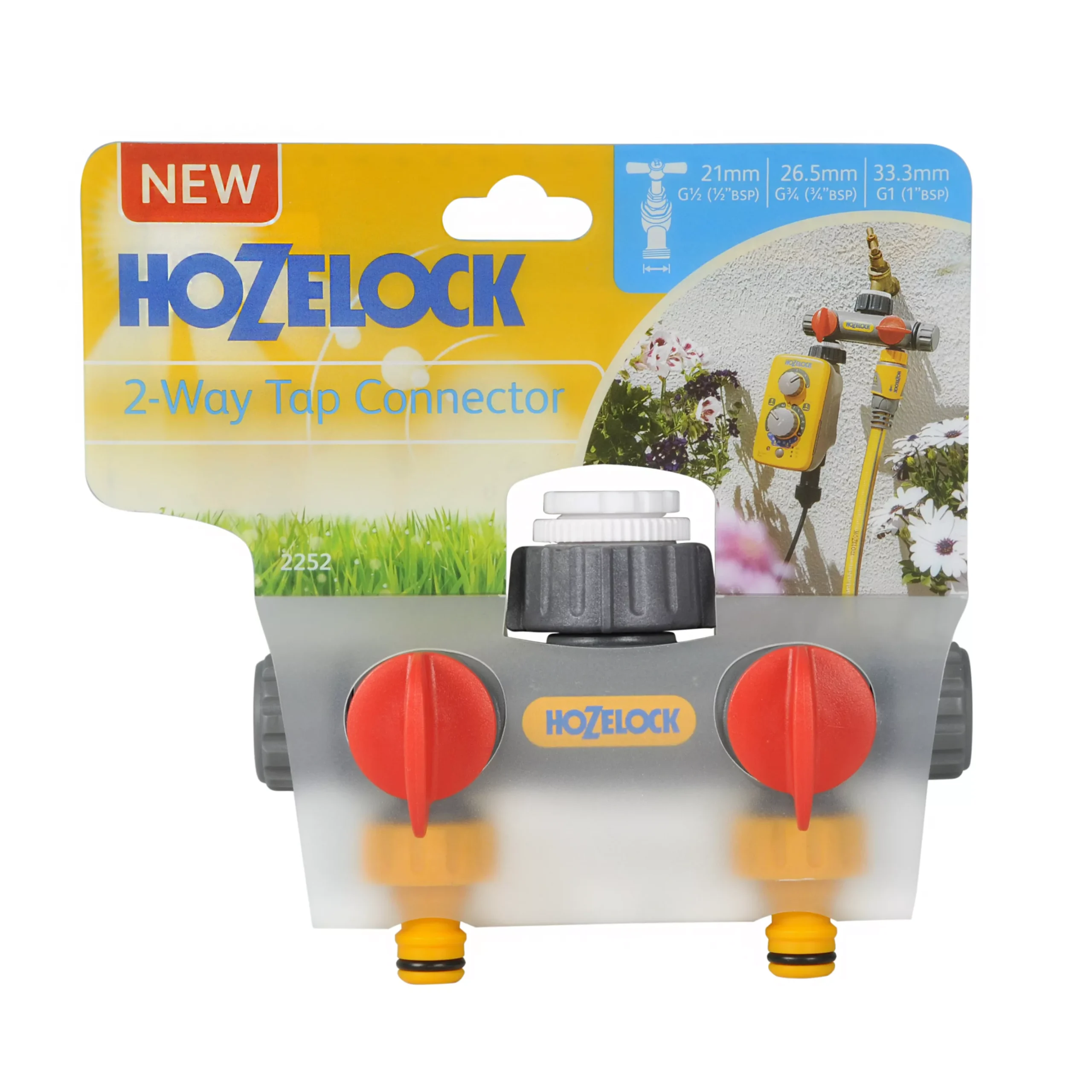 Hozelock 2-way Hose Pipe Connector 21mm - Image 2