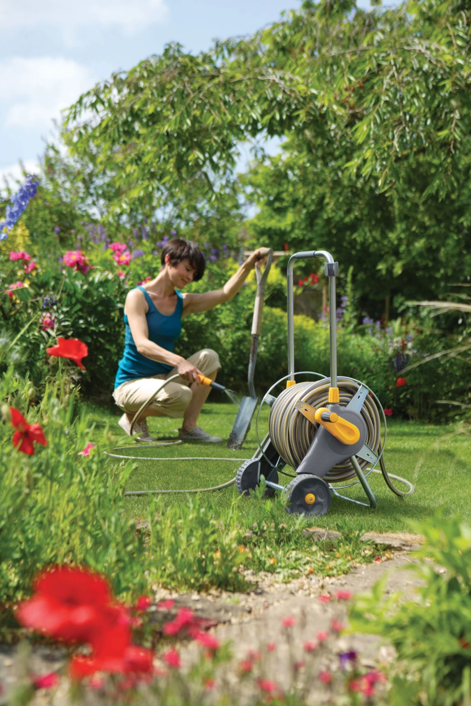 Hozelock Metal Hose Pipe Cart (L)40m - Image 3