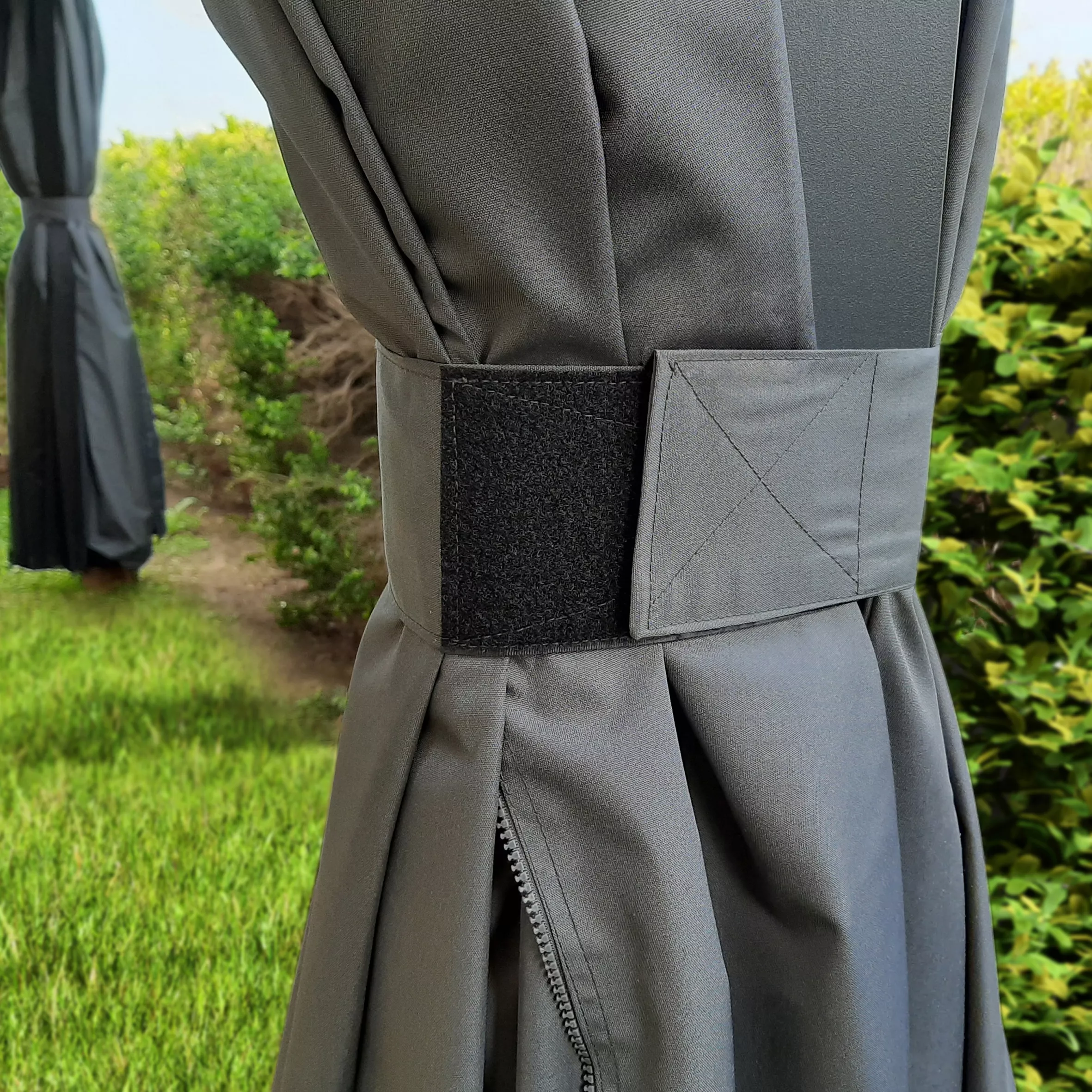 Palram - Canopia Dallas Grey Polyester (PES) Gazebo Curtain, Pack Of 4 (L)2120mm (W)4400mm - Image 6