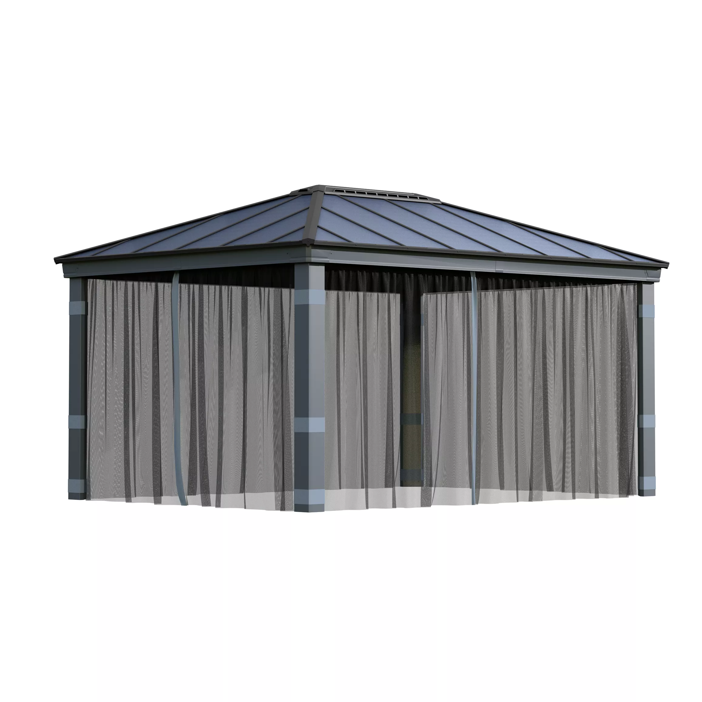 Palram - Canopia Dallas Grey Polyester (PES) Gazebo Netting, Pack Of 4 (L)2120mm (W)4400mm
