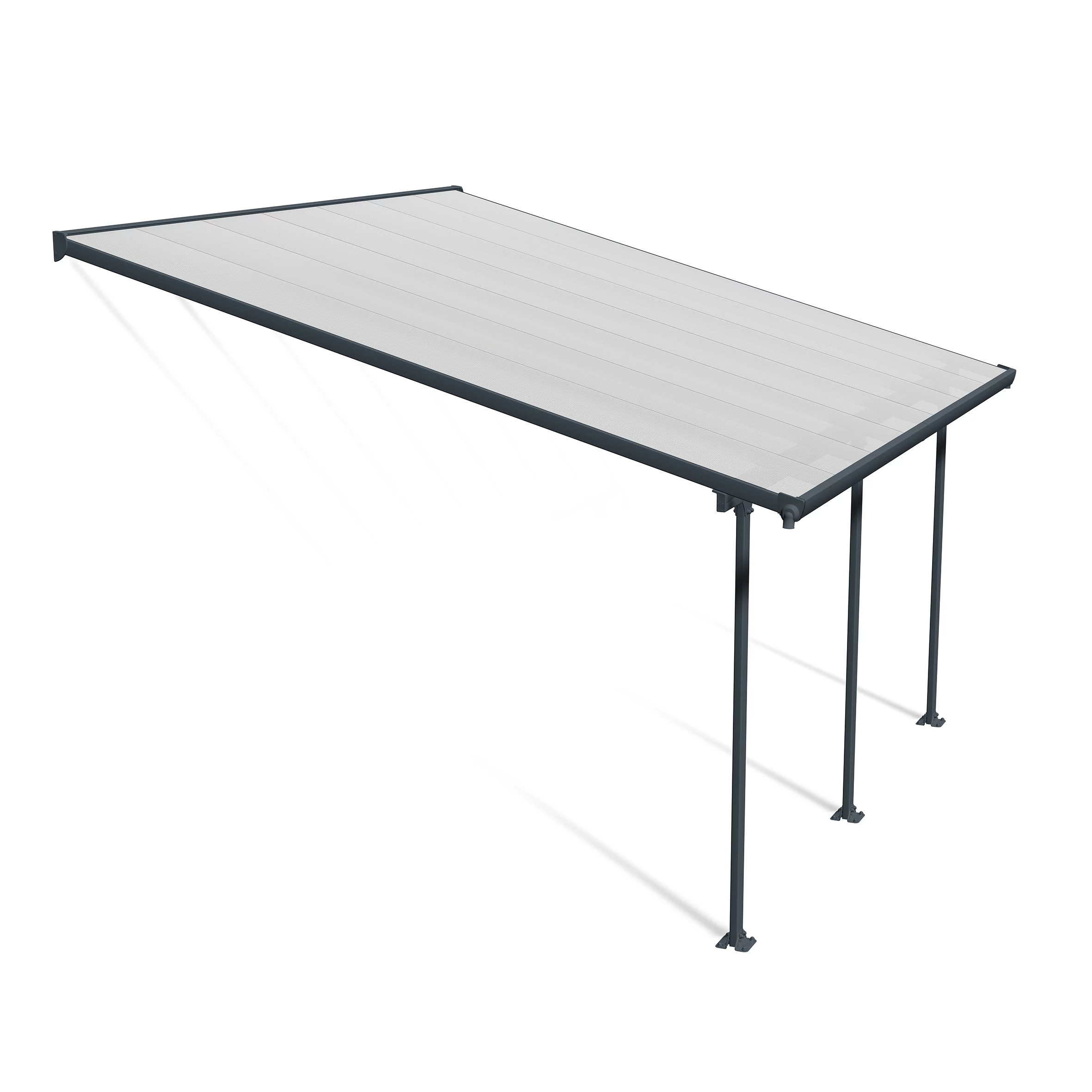 Palram - Canopia Feria Grey Non-retractable Awning, (L)4.25m (H)3.05m (W)3.85m