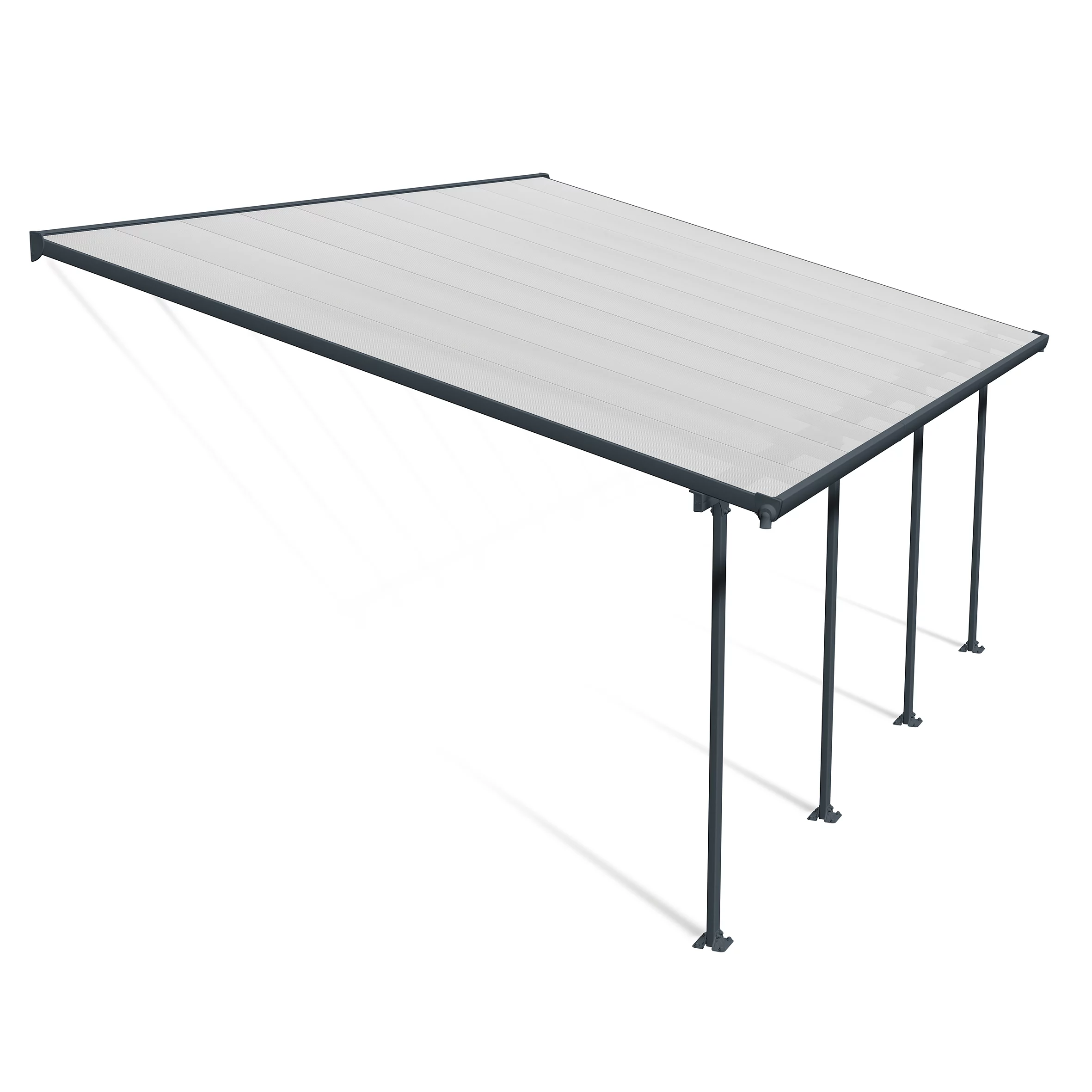 Palram - Canopia Feria Grey Non-retractable Awning, (L)6.06m (H)3.05m (W)3.85m