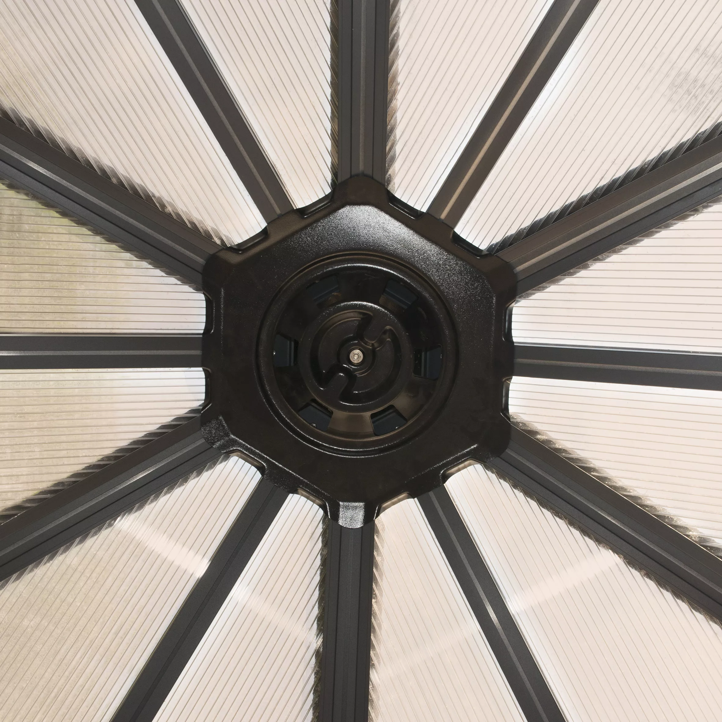 Palram - Canopia Garda Grey Hexagonal Gazebo, (W)5.17m (D)5.95m - Assembly Required - Image 3