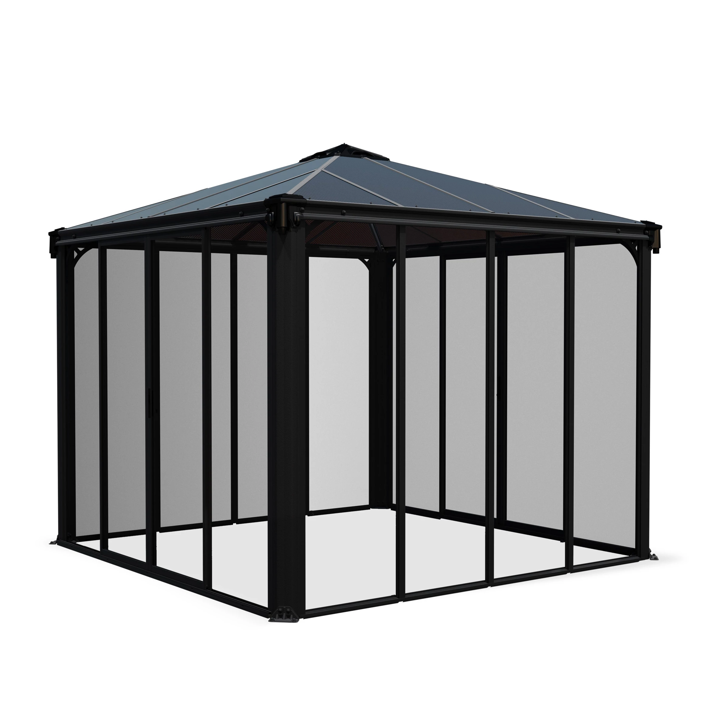 Palram - Canopia Ledro Grey Rectangular Gazebo, (W)2.95m (D)2.95m - Assembly Required - Image 2