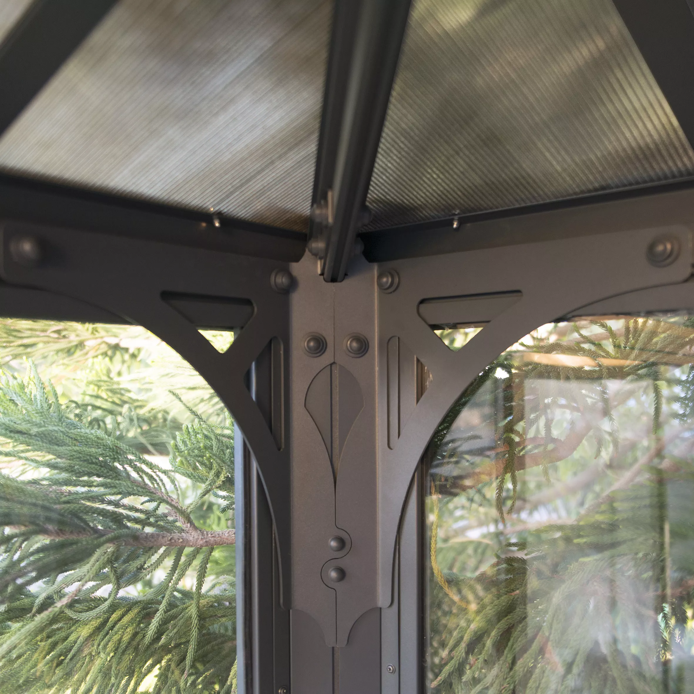 Palram - Canopia Ledro Grey Rectangular Gazebo, (W)4.3m (D)2.96m - Assembly Required - Image 5