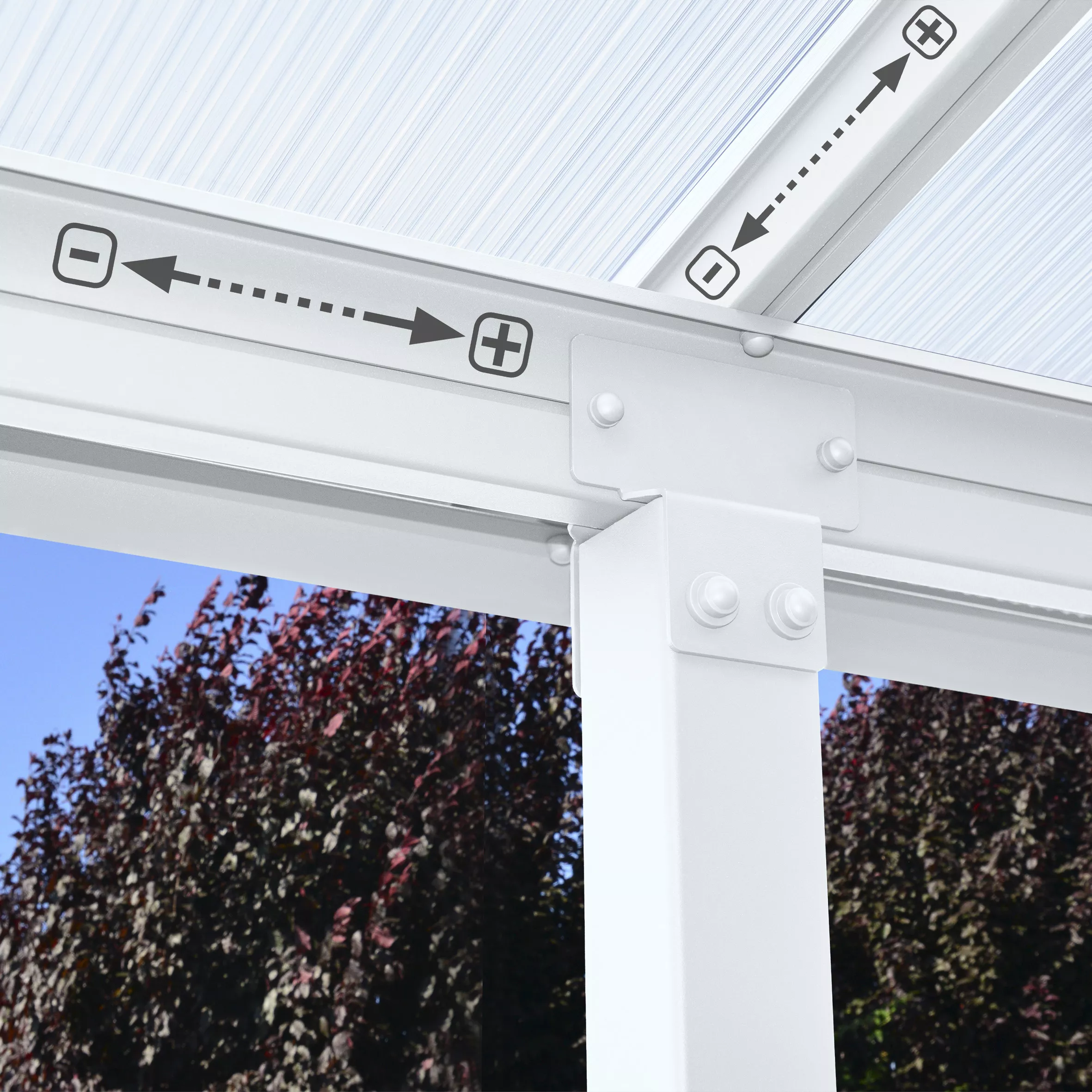 Palram - Canopia Olympia White Non-retractable Awning, (L)4.25m (H)3.05m (W)2.95m - Image 5