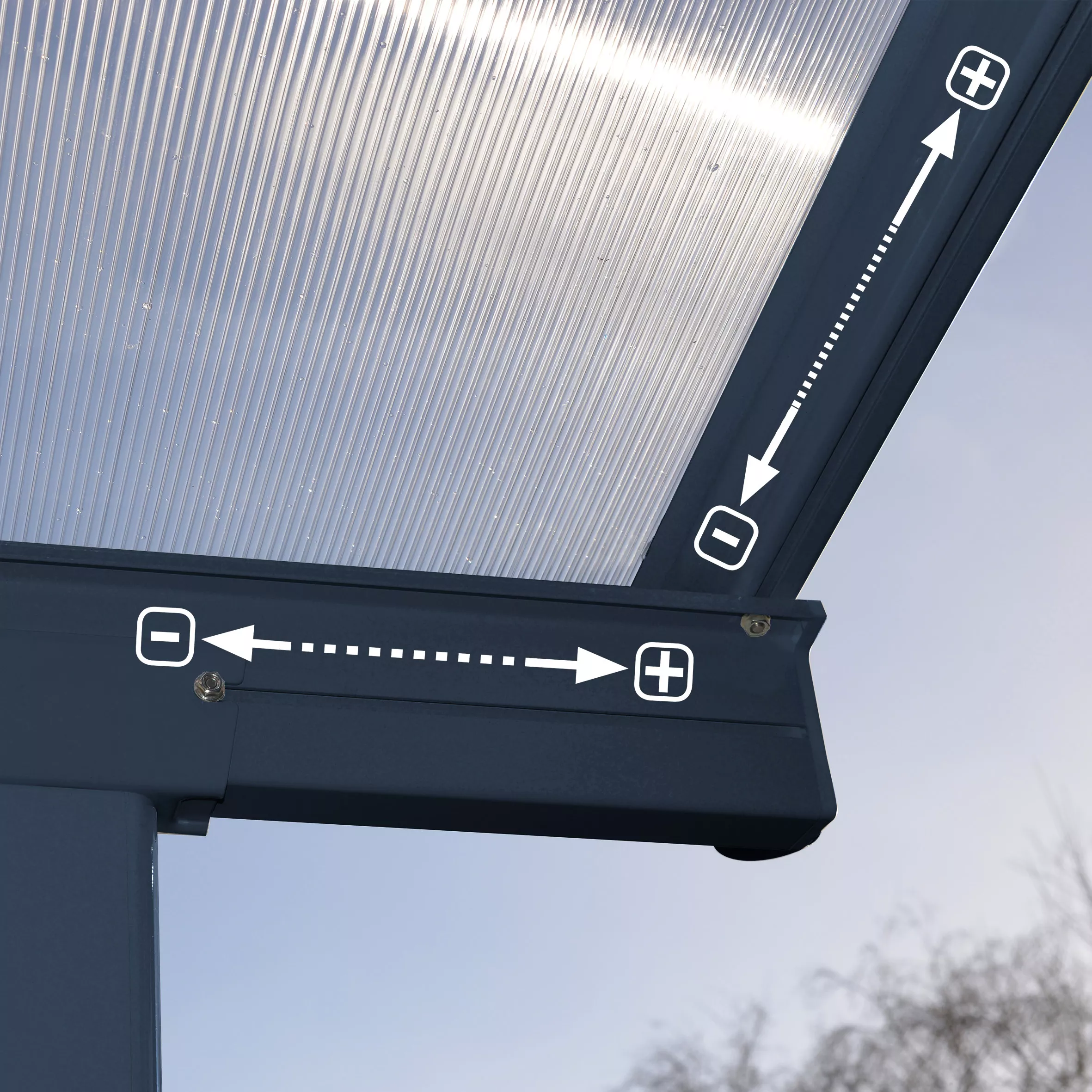 Palram - Canopia Sierra Grey Non-retractable Awning, (L)7.39m (H)3.05m (W)2.95m - Image 3