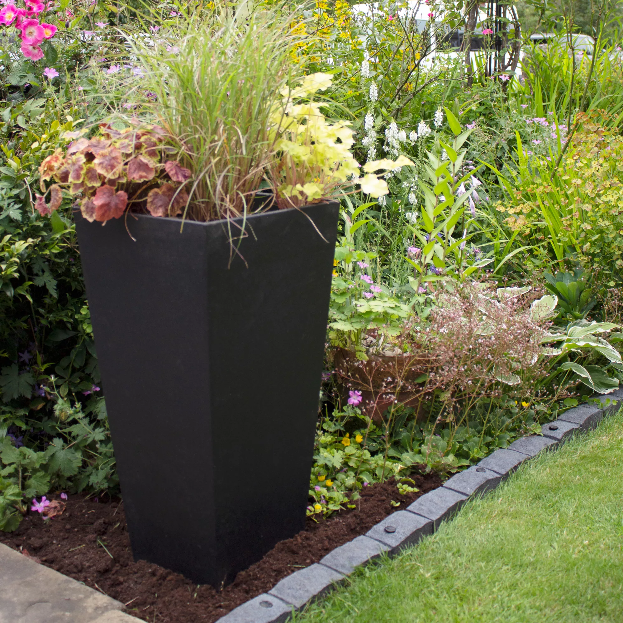 Primeur Sonata Slate Plain Square Plant Pot (Dia)35cm - Image 2