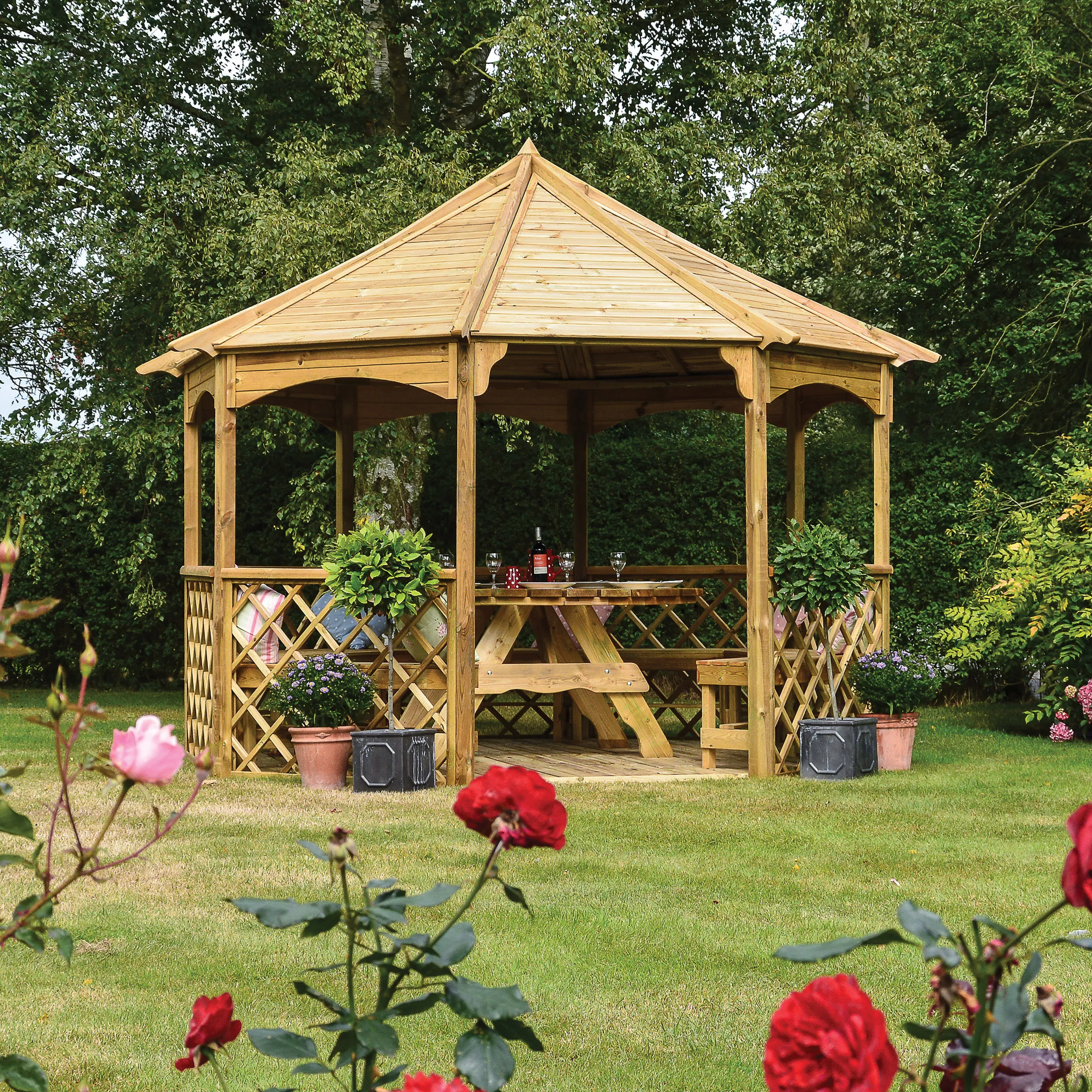 Rowlinson Octagonal Gazebo, (W)3.57m (D)3.57m - Assembly Service Included