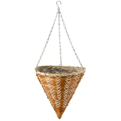 Smart Garden Country Braid Natural Cone Hanging Basket, 35cm