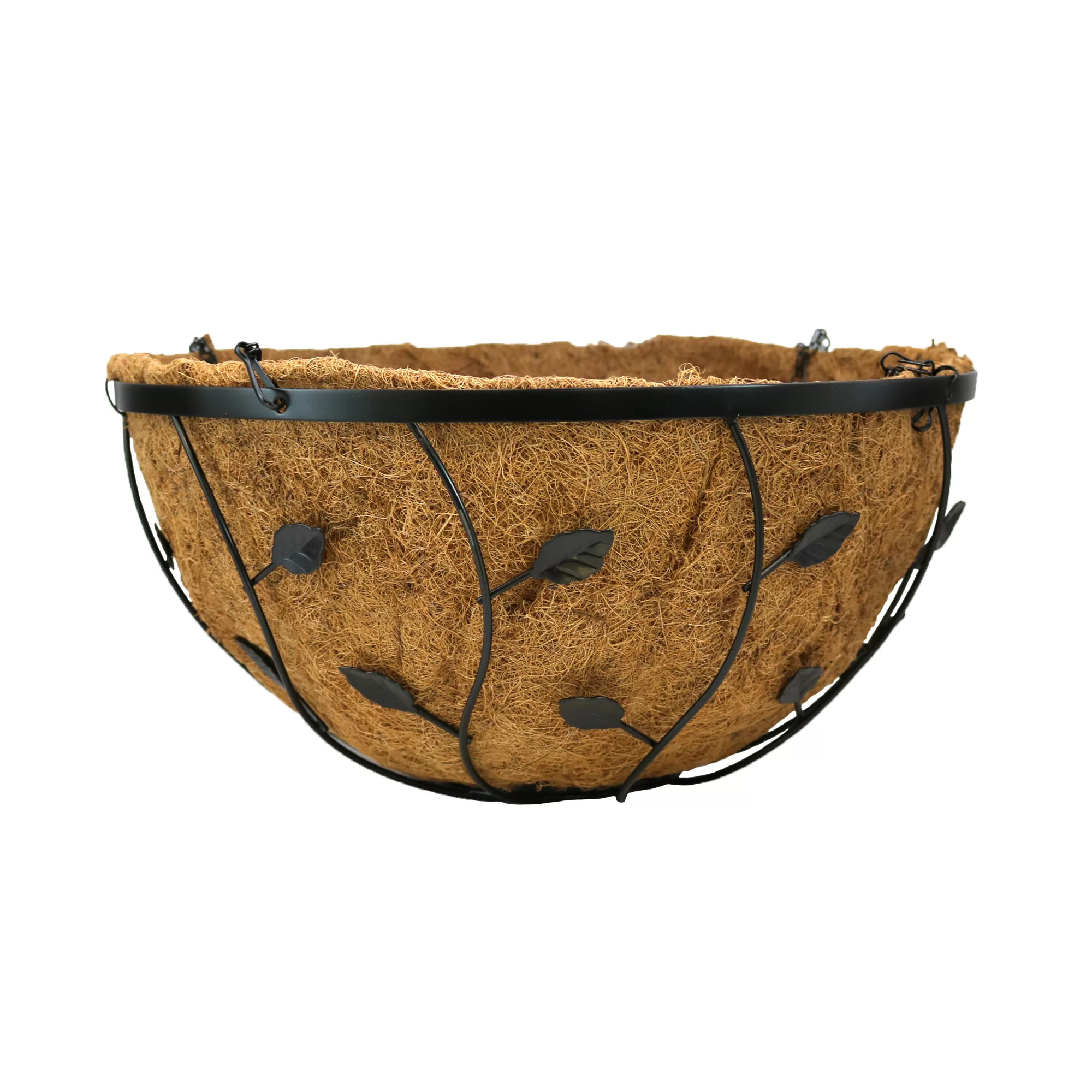 Smart Garden Leaf Natural Round Coco Liner Hanging Basket, 40cm