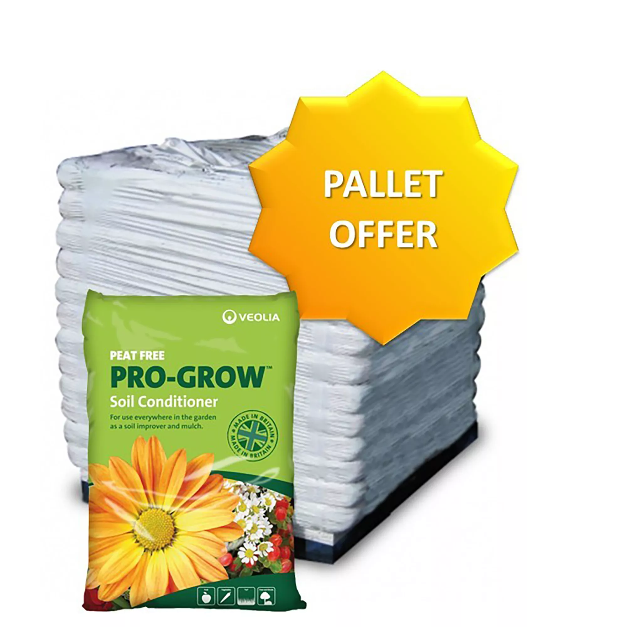 Veolia Pro-Grow Peat-free Multi-purpose Soil Conditioner 30L, Pack Of 35 - Image 2