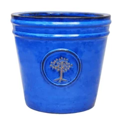 Verve Barcău Blue Ceramic Round Plant Pot (Dia)32cm