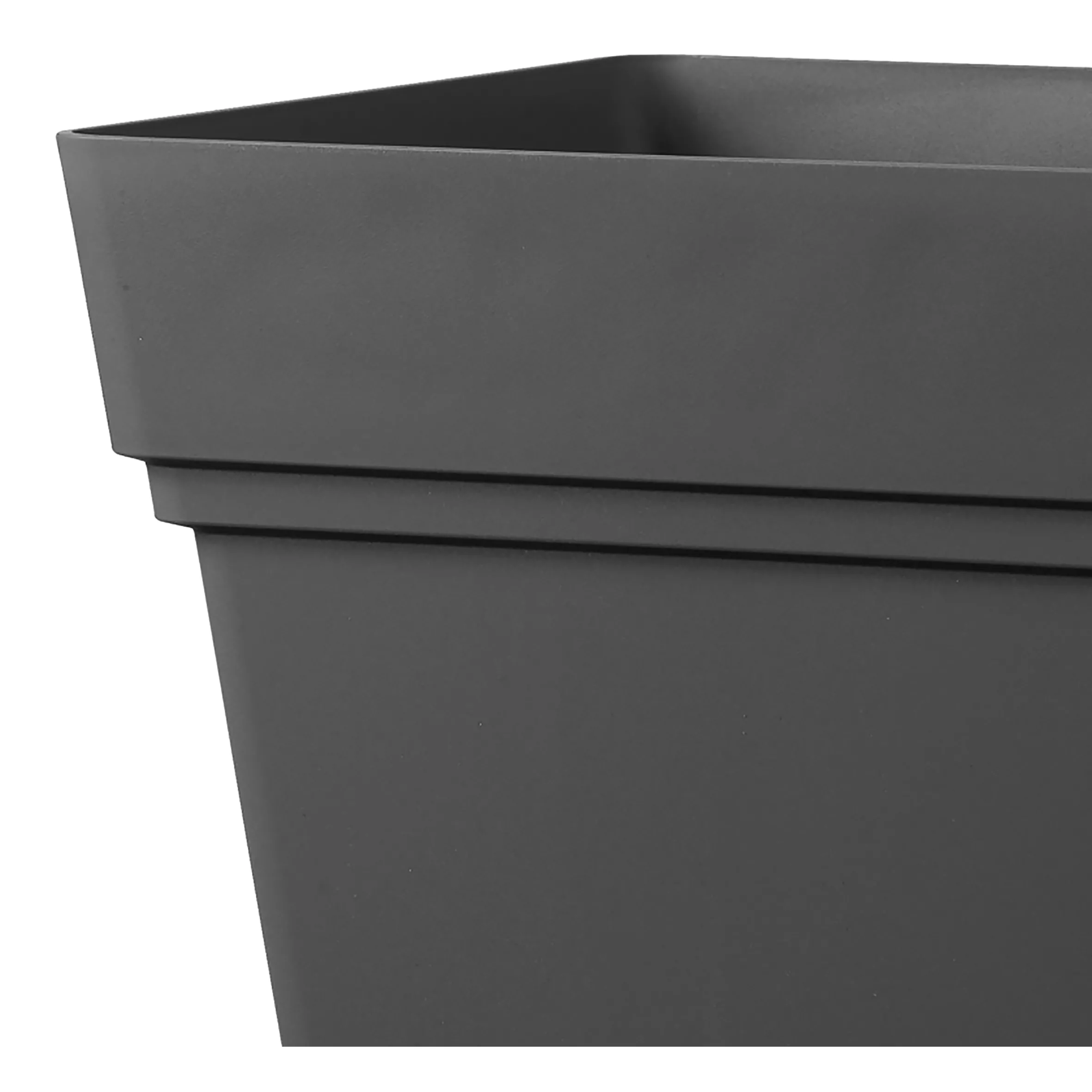 Verve Nurgul Dark Grey Plastic Square Plant Pot (Dia)38cm - Image 3