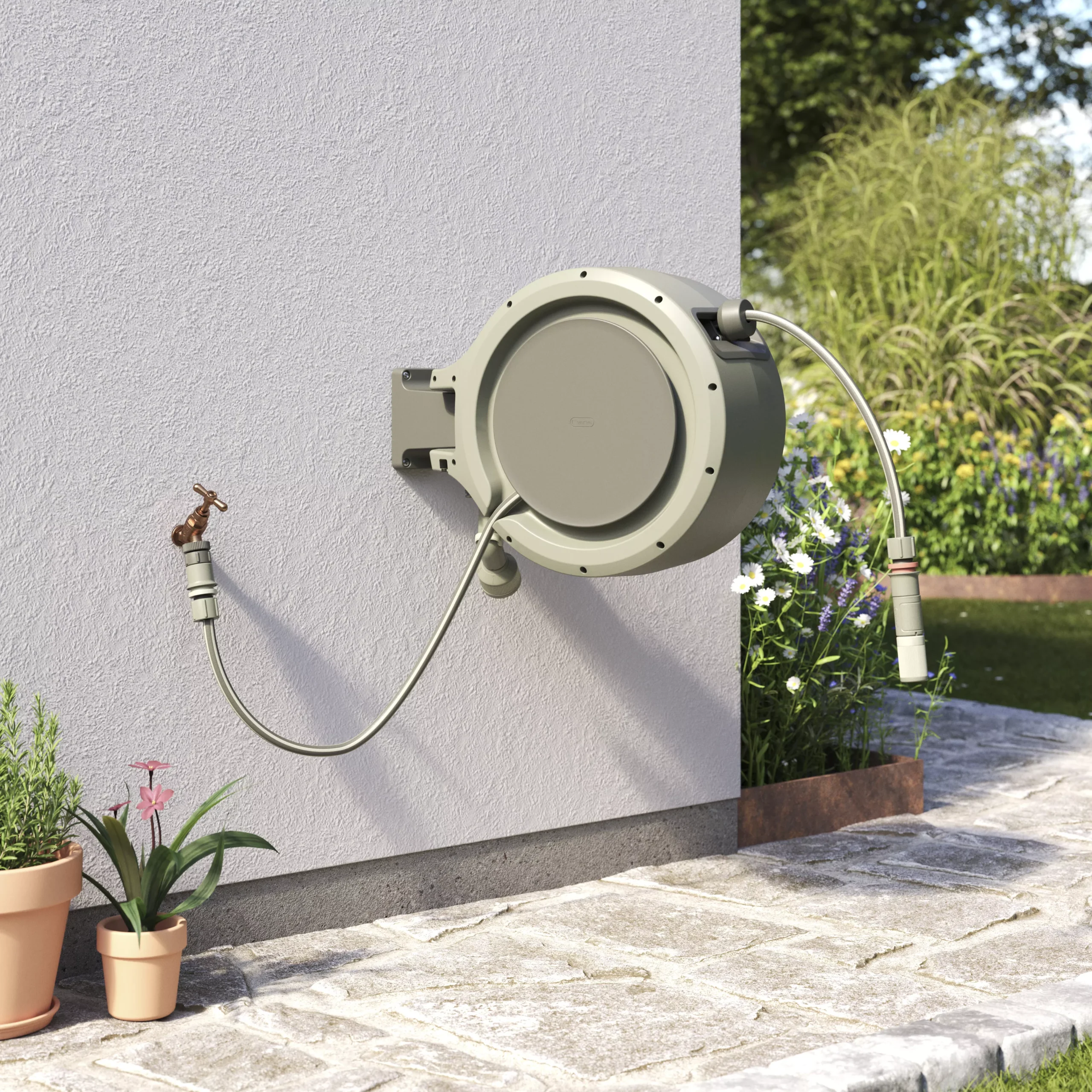 Verve Wall-mounted Manual Hose Reel Set (L)25m - Image 3