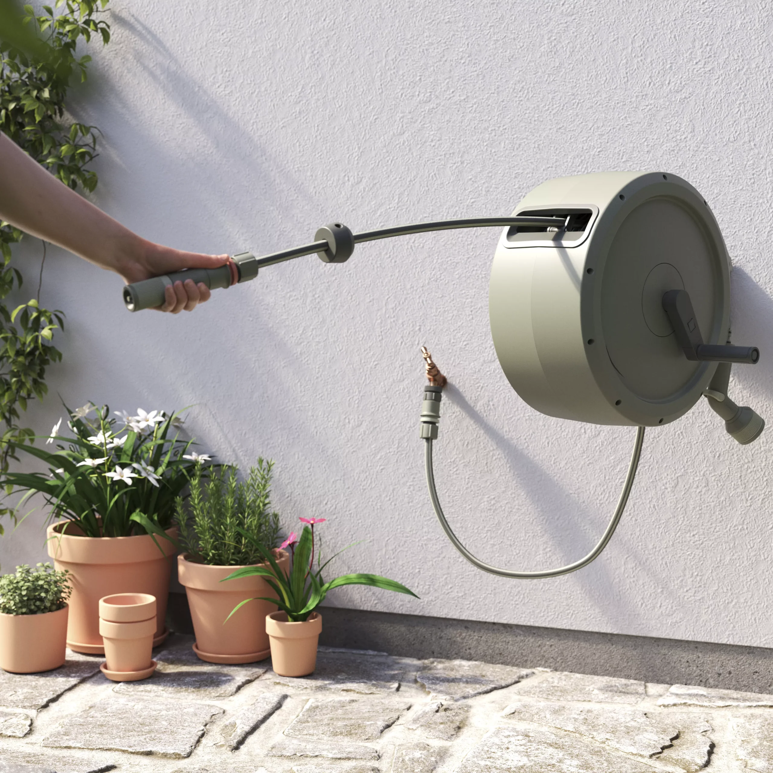 Verve Wall-mounted Manual Hose Reel Set (L)25m - Image 5