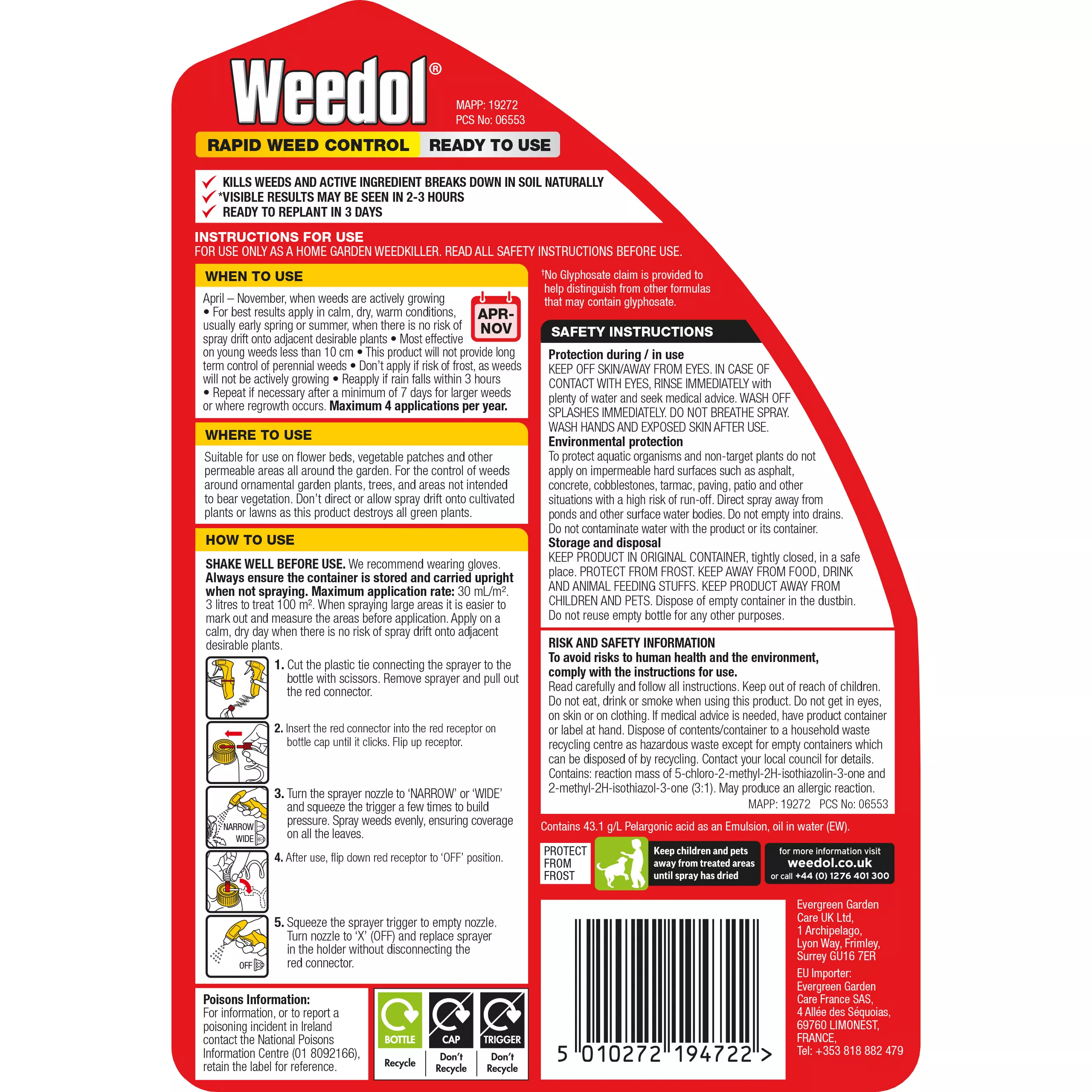 Weedol Rapid Weed Killer 3L - Image 2